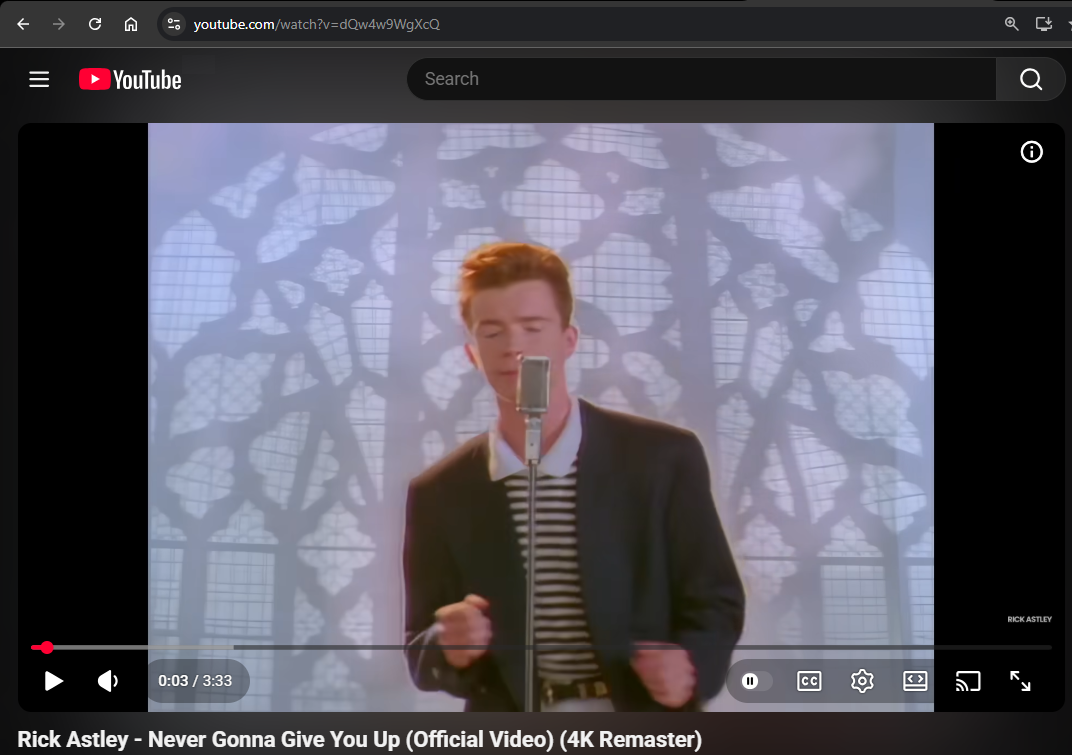 Rick roll URL